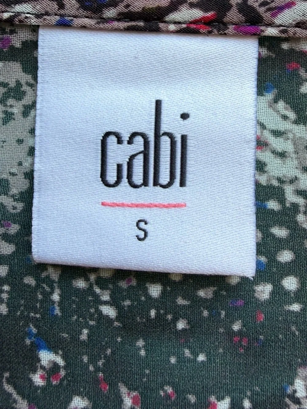 CAbi Sheer Blouse with Pink, Blue & White Speckle Print Size S Lightweight - Picture 3 of 13